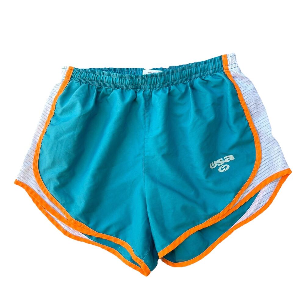 Varsity Spirit Shop Women’s XS running Shorts Blue Orange Retro Dolphin